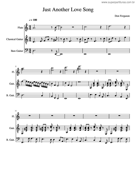 Partitura da música Just Another Love Song