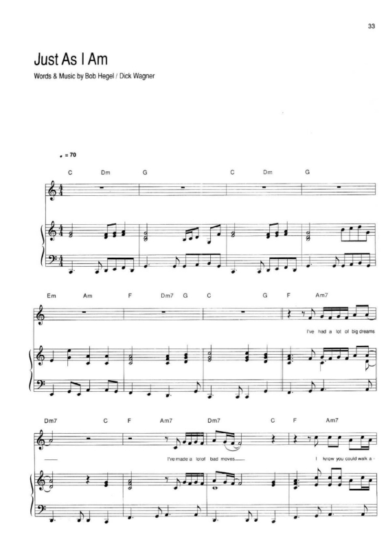 Partitura da música Just As I Am