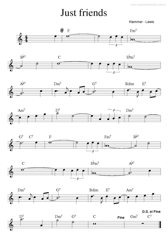 Partitura da música Just Friends