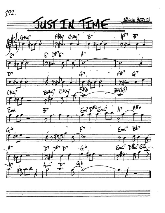 Partitura da música Just In Time v.2