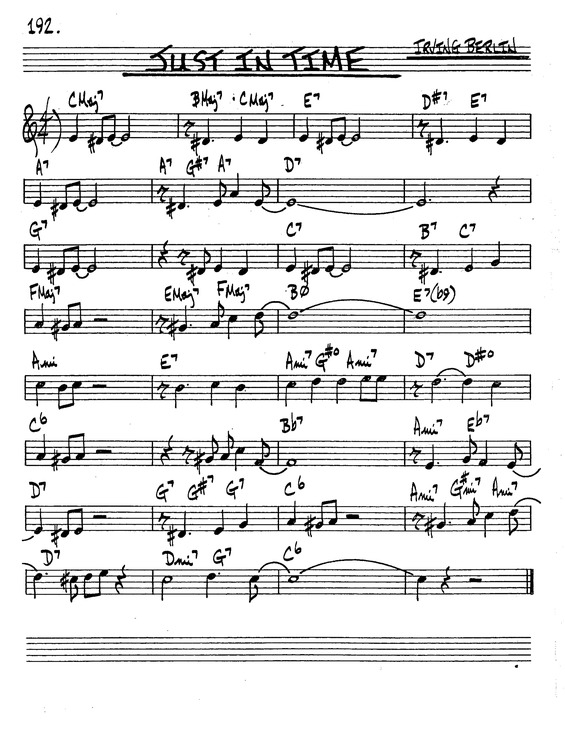 Partitura da música Just In Time v.9