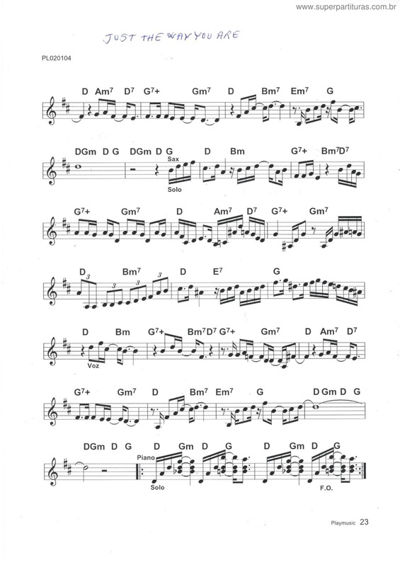 Partitura da música Just The Way You Are Pág.2