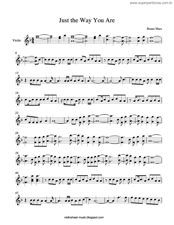 Partitura da música Just The Way You Are v.2