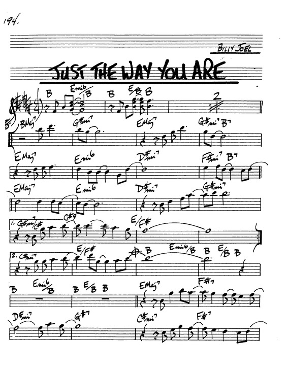 Partitura da música Just The Way You Are v.6