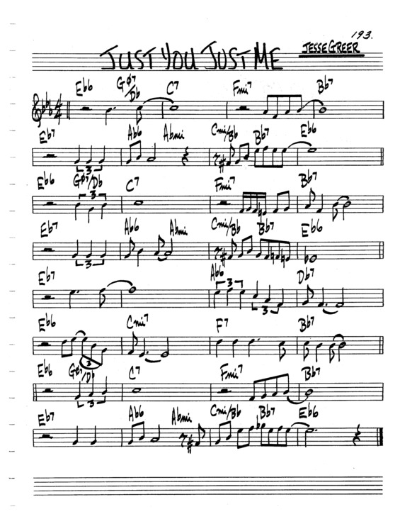 Partitura da música Just You Just Me v.6