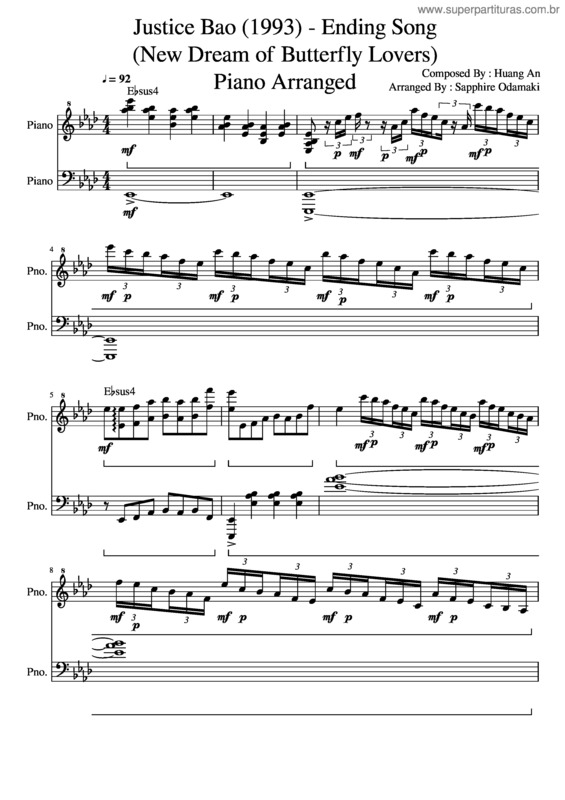 Partitura da música Justice Bao