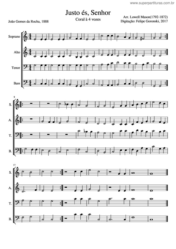Partitura da música Justo És, Senhor v.3