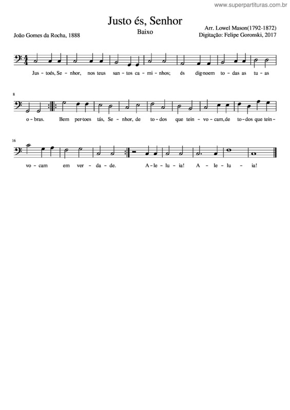 Partitura da música Justo És, Senhor v.4