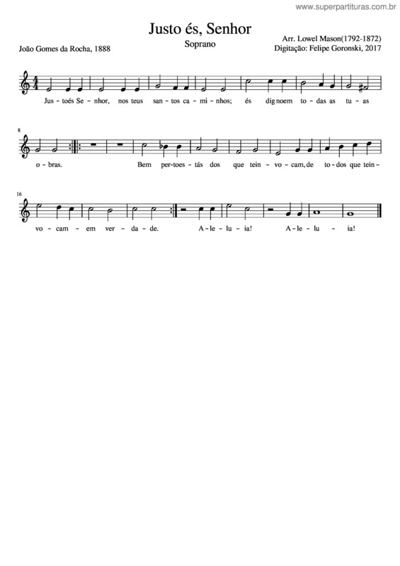 Partitura da música Justo És, Senhor v.5