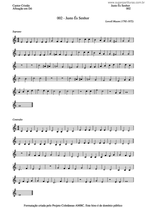 Partitura da música Justo És Senhor v.3