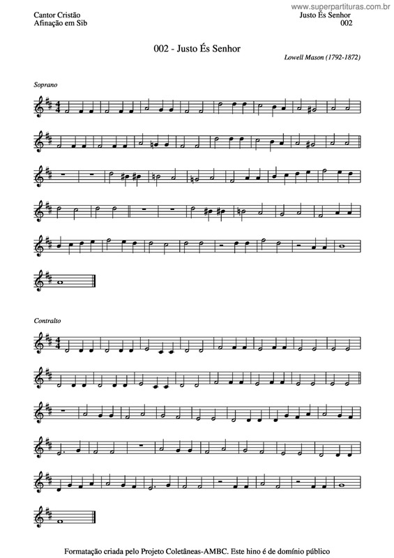 Partitura da música Justo És Senhor v.4