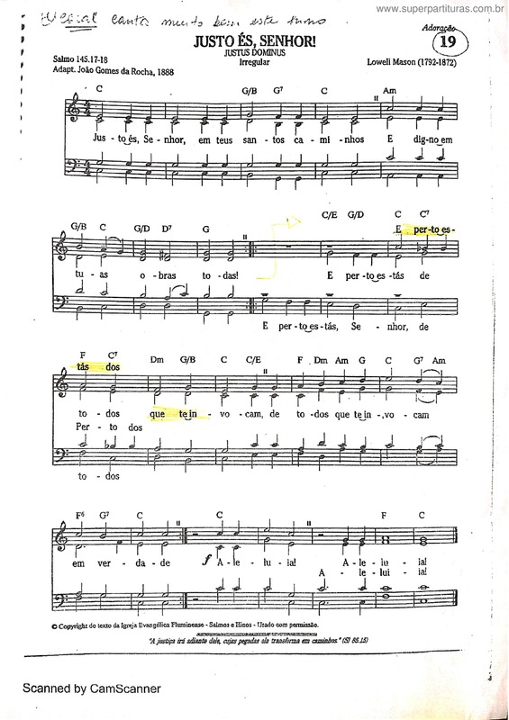 Partitura da música Justo És Senhor v.6