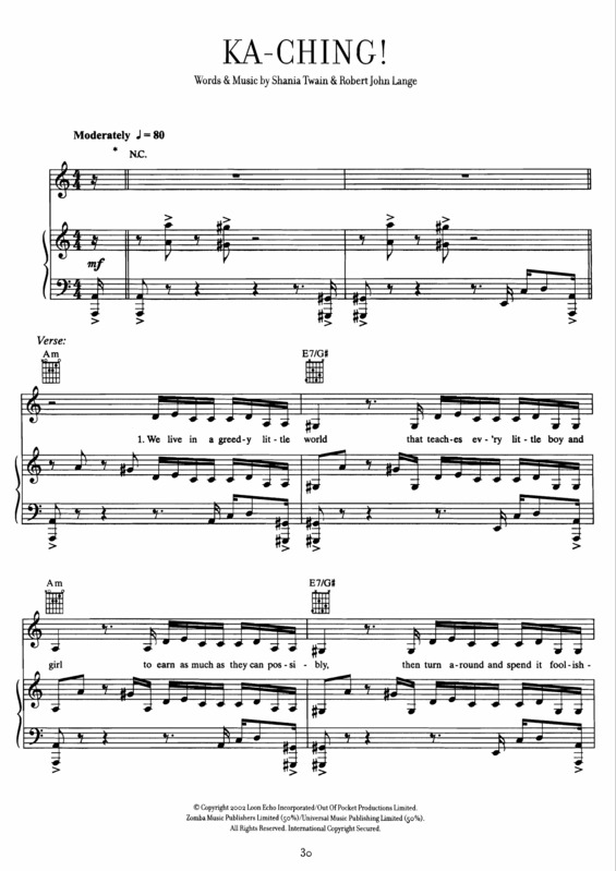 Partitura da música Ka Ching