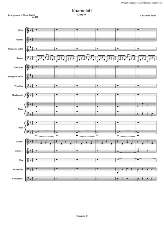 Partitura da música Kaamelott – Livre V