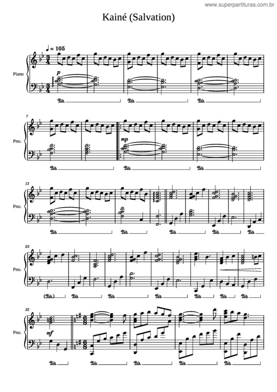 Partitura da música Kaine