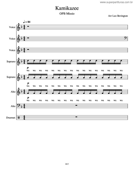 Partitura da música Kamikaze Callie 10.17