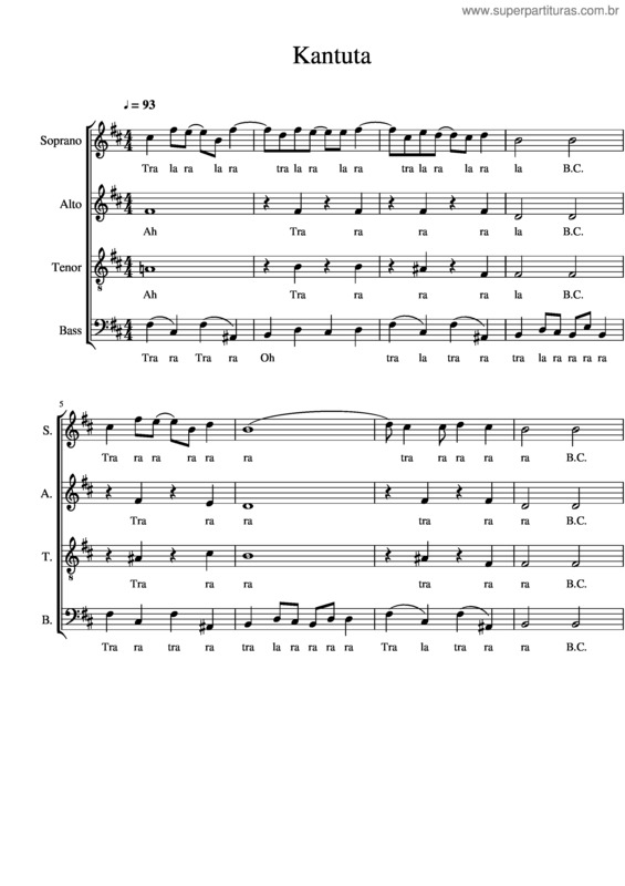 Partitura da música Kantuta
