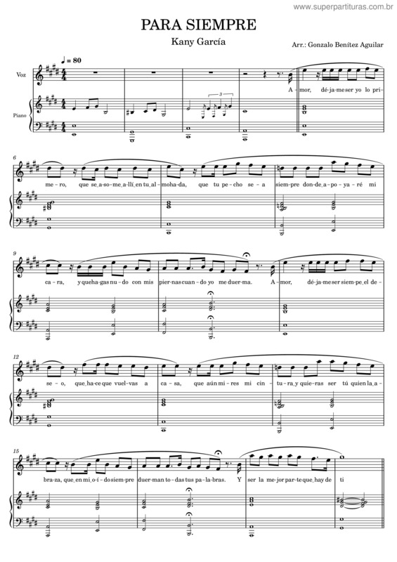 Partitura da música Kany García