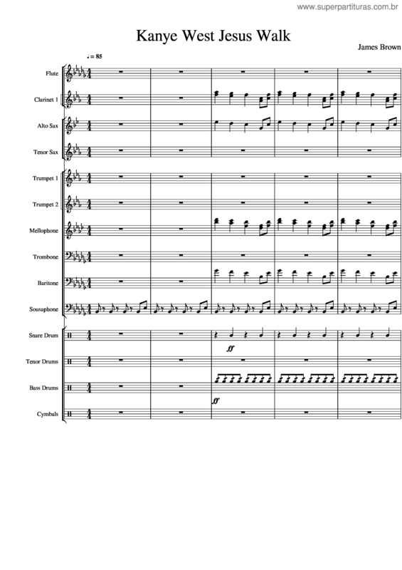 Partitura da música Kanye West Jesus Walk