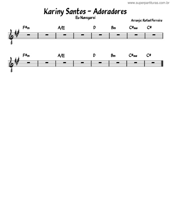 Partitura da música Kariny 04 Eu Navegarei