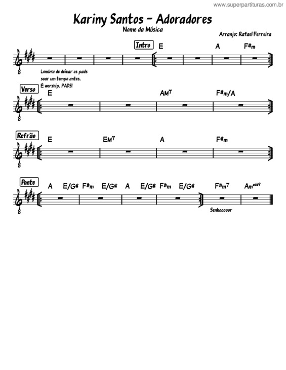 Partitura da música Kariny 07 Santo Espírito