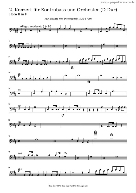 Partitura da música Karl Ditters Von Dittersdorf v.2