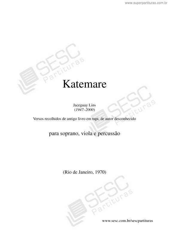 Partitura da música Katemare