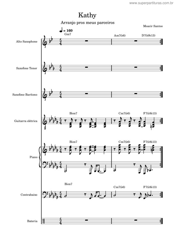 Partitura da música Kathy – Moacir Santos