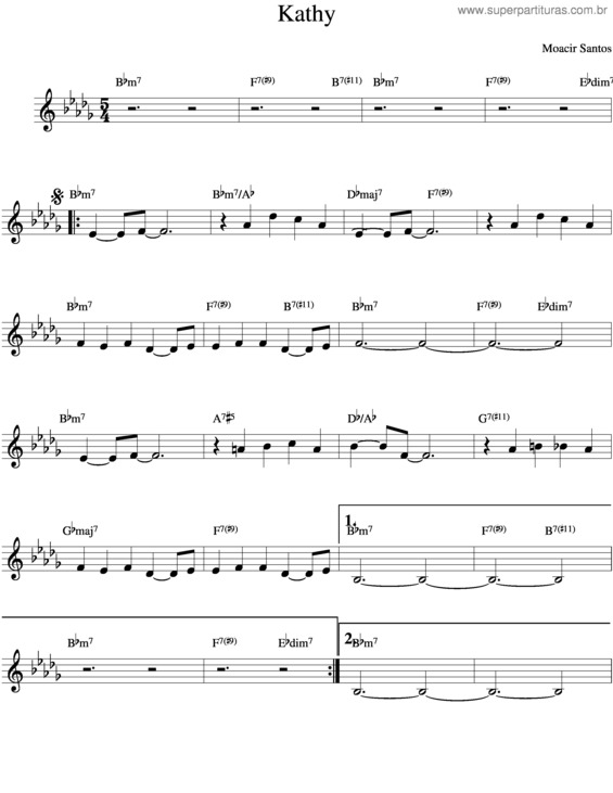 Partitura da música Kathy