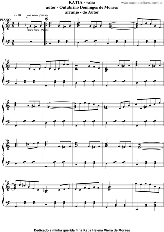 Partitura da música Katia v.5