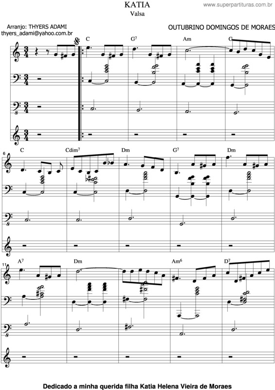 Partitura da música Katia v.6