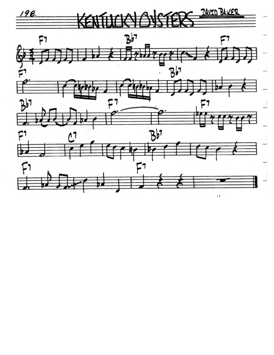 Partitura da música Kentucky Oysters v.3