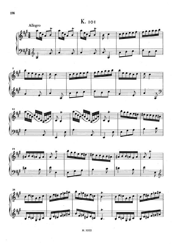 Partitura da música Keyboard Sonata In A Major K.101
