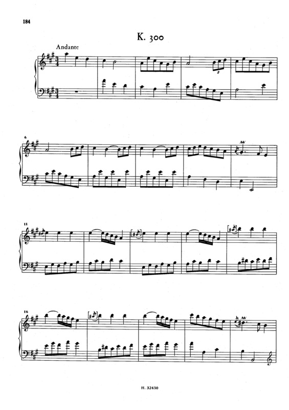 Partitura da música Keyboard Sonata In A Major K.300