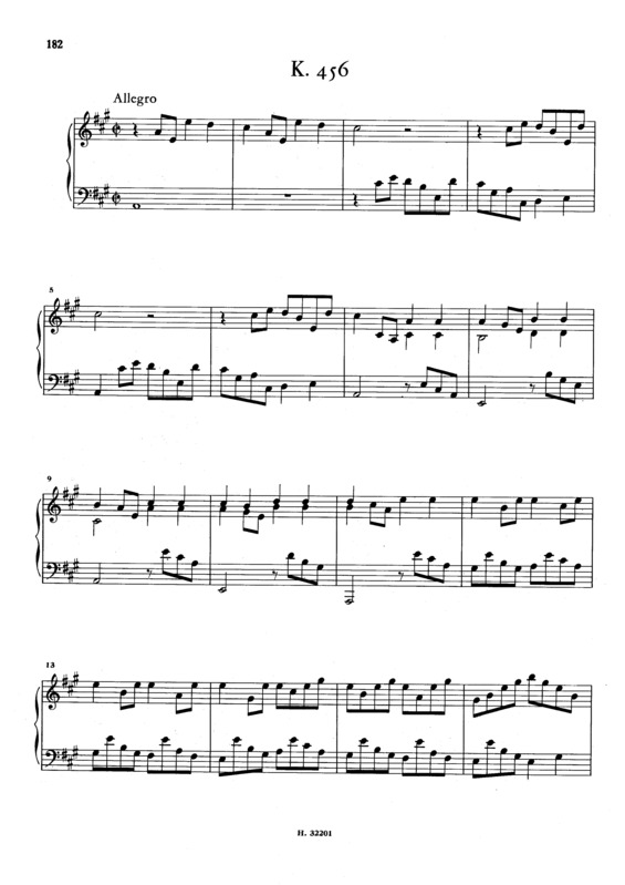 Partitura da música Keyboard Sonata In A Major K.456