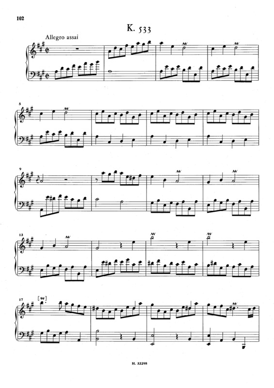 Partitura da música Keyboard Sonata In A Major K.533