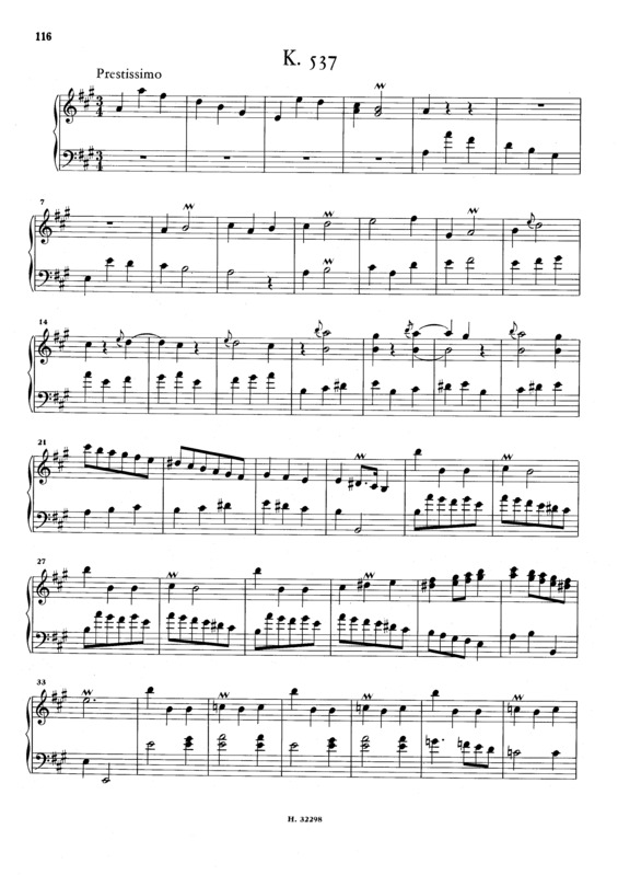 Partitura da música Keyboard Sonata In A Major K.537