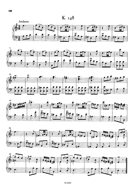 Partitura da música Keyboard Sonata In A Minor K.148