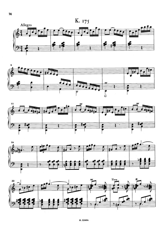 Partitura da música Keyboard Sonata In A Minor K.175