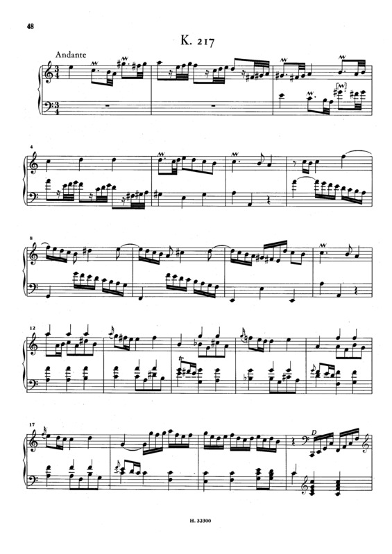 Partitura da música Keyboard Sonata In A Minor K.217