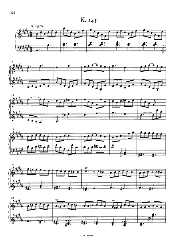 Partitura da música Keyboard Sonata In B Major K.245