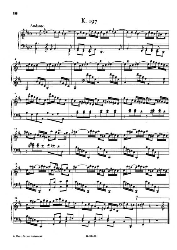 Partitura da música Keyboard Sonata In B Minor K.197