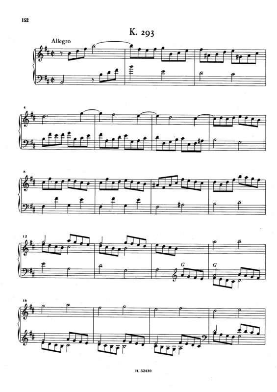 Partitura da música Keyboard Sonata In B Minor K.293