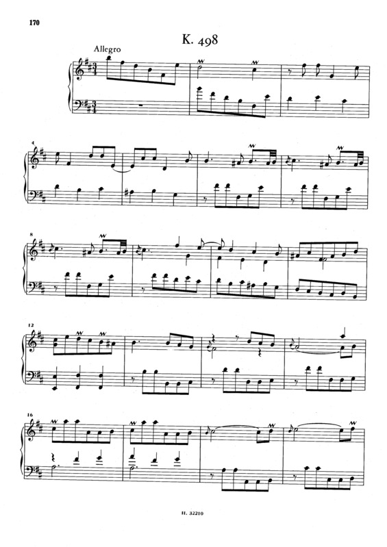 Partitura da música Keyboard Sonata In B Minor K.498