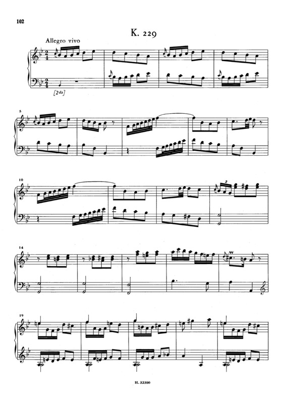 Partitura da música Keyboard Sonata In Bb Major K.229
