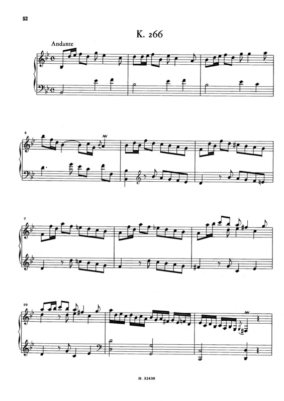 Partitura da música Keyboard Sonata In Bb Major K.266
