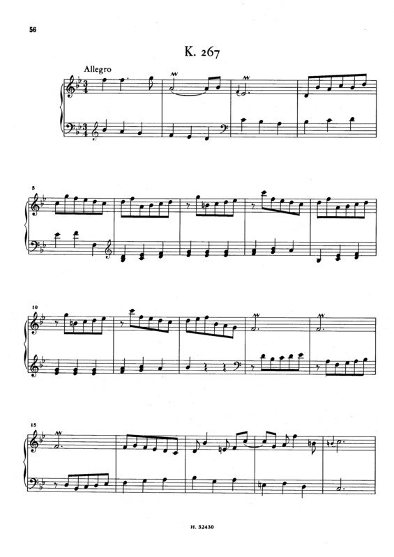 Partitura da música Keyboard Sonata In Bb Major K.267