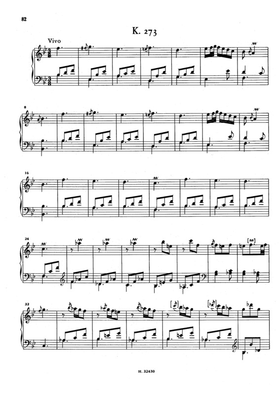 Partitura da música Keyboard Sonata In Bb Major K.273