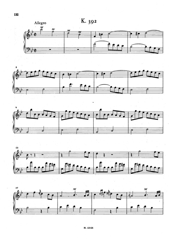 Partitura da música Keyboard Sonata In Bb Major K.392