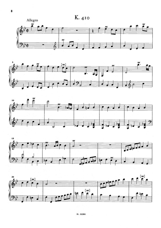 Partitura da música Keyboard Sonata In Bb Major K.410